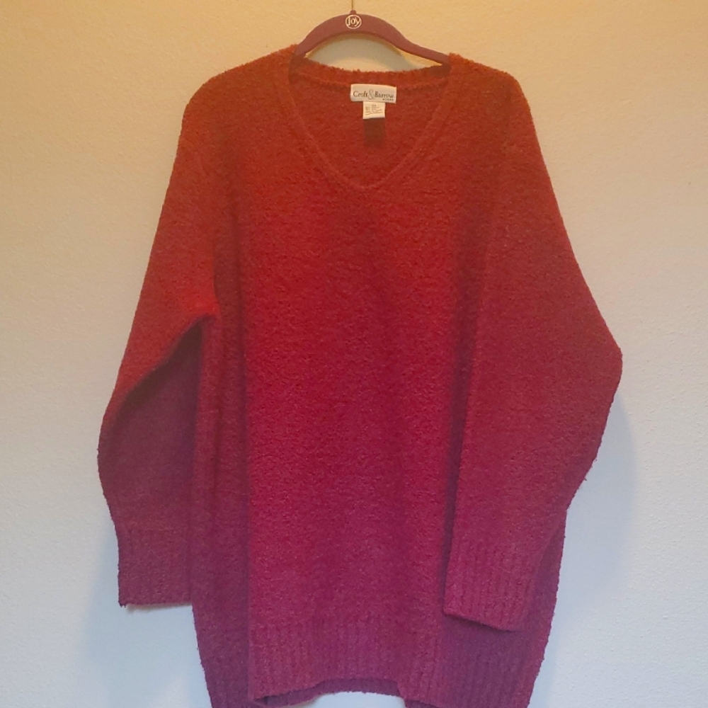 Vintage Croft & Barrow Cozy Burgundy V-Neck Sweater